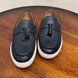 ASOS boat shoe in navy vegan leather.
